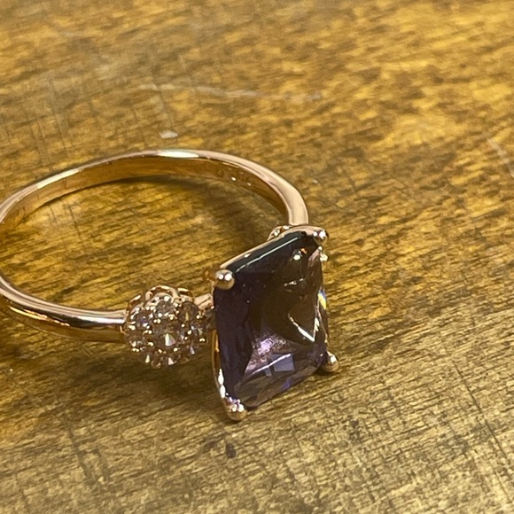 14K ROLLED AMETHYST & SAPPHIRE Ring & Earrings Set. - Picture 5 of 15